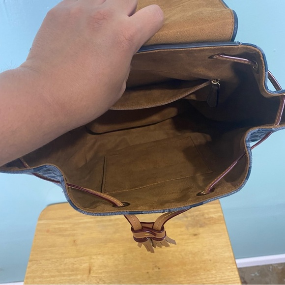 Coach Kleo Signature Chambray Denim Backpack Blue - Picture 7 of 8